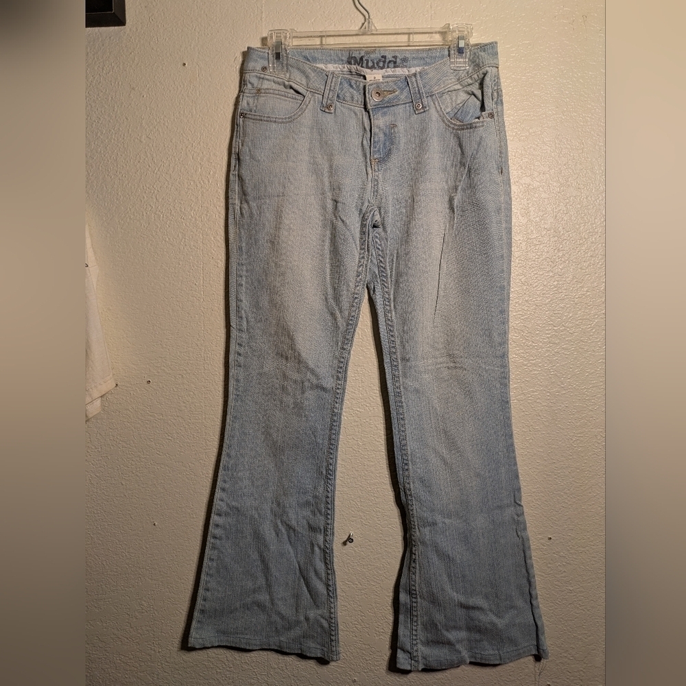Mudd Size 3 Flare Wide Light Blue Women's Jeans Pre-owned